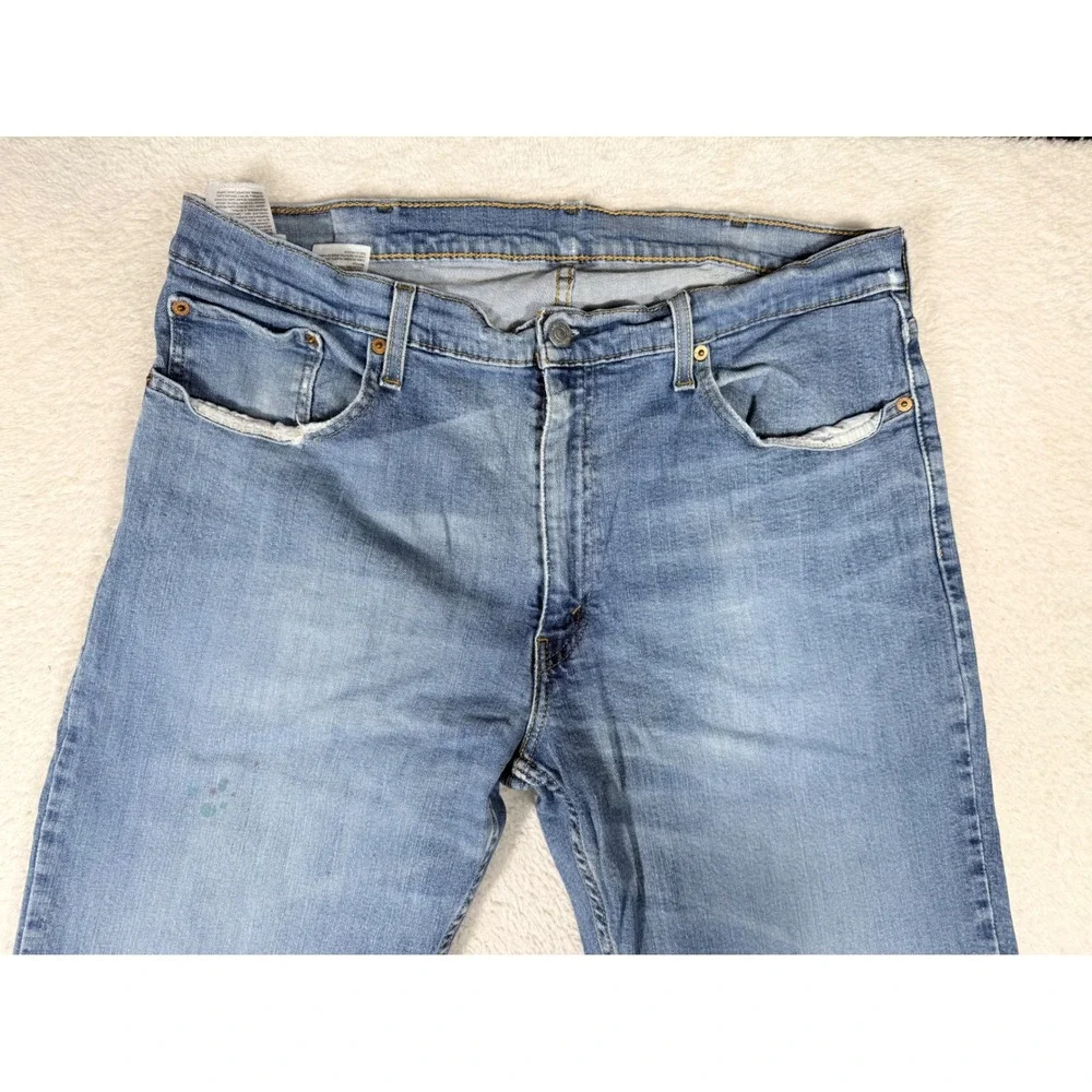 Levis 559 Relaxed Straight Jeans Mens 38x32 Light Wash Blue Good Denim Pants
